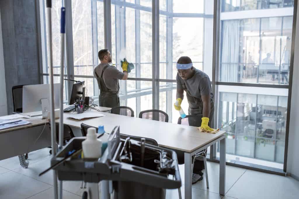 Clendo cleaner servicing a Canberra office after hours