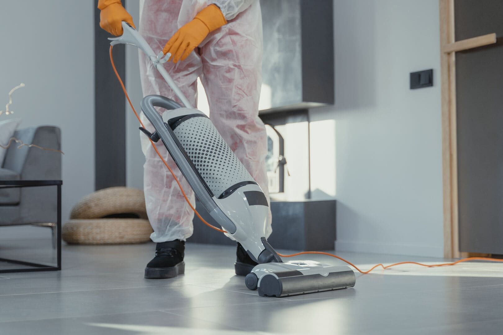 Clendo cleaner working in a Canberra kitchen during a fixed price end of lease clean