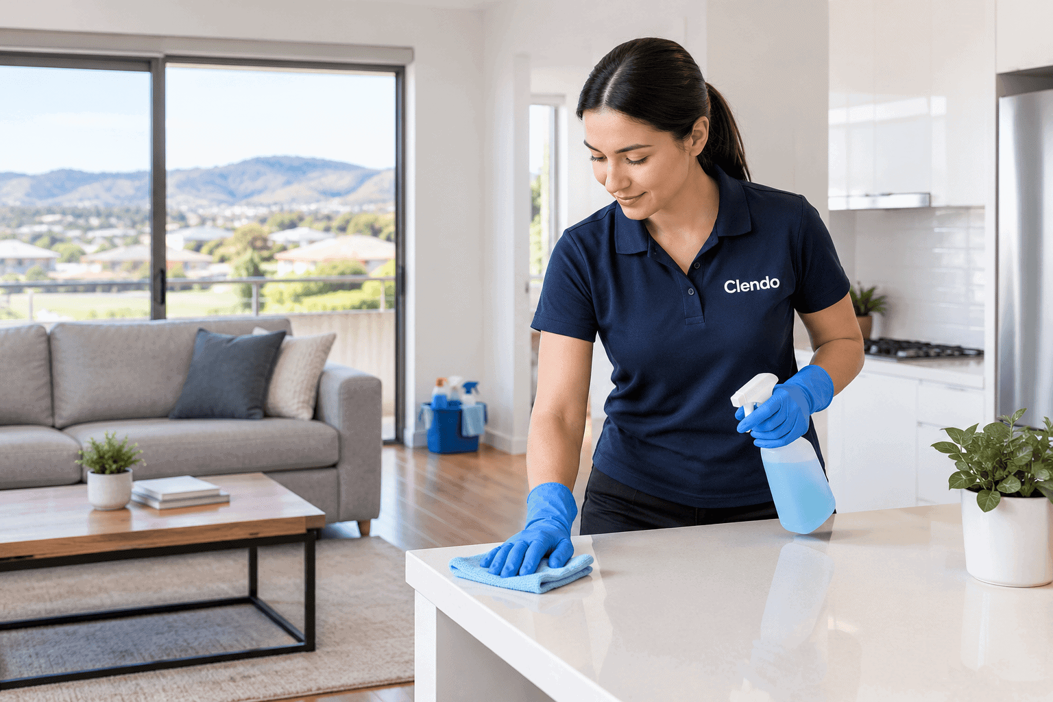 Professional Cleaner in modern home